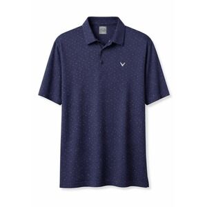 Callaway Opti-Dri Mens XL Navy Blue Geometric Chevron Print Golf Polo Shirt